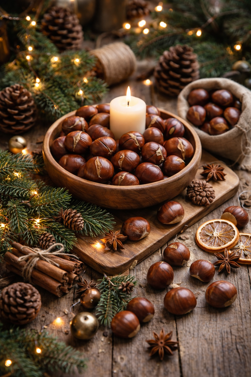 A Cozy Italian-Inspired Chestnut Decoration for the Holiday Season