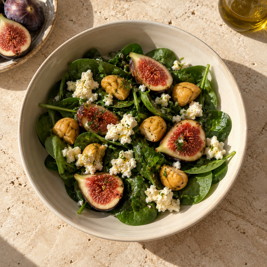 Spinach, Fig & Chestnut Salad